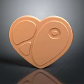 Modern Heart Shaped Light Brown Wall Decor With Geometric Patterns 3d model