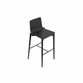 Modern Black Bar Stools Set Of Two With Sleek Metal Frame Design