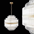 Elegant Modern Layered Crystal Chandelier With Gold Accents And Transparent Glass Shades