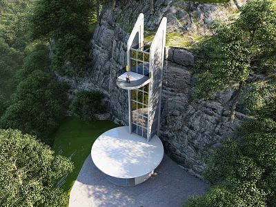 Modern observation deck 3d model