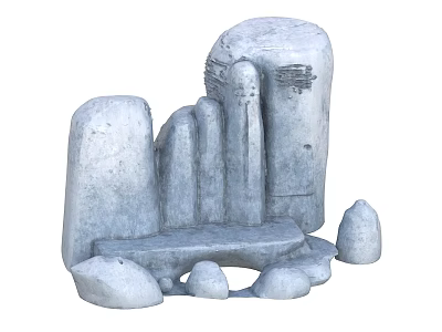 Natural Stacked Rockery Stones With Unique Shapes For Garden Landscape Design 3d model