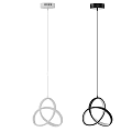Minimalist Modern Black And White Two Pendant Lights With Circular Ring Design