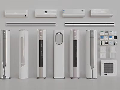 Modern Air Conditioners And Fans Collection With Wall Mounted Floor Standing Tower Designs 3d model