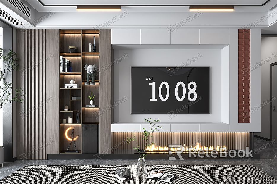 Modern TV background wall model