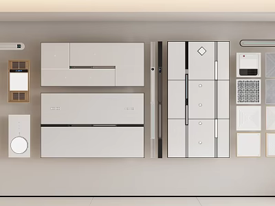 Modern Ceiling Design With Panel Layouts And Embedded Lighting Ventilation Systems 3d model