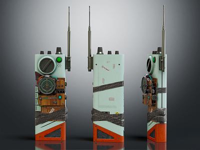 Retro walkie-talkie hacker equipment hacker equipment 3d model