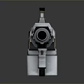 Futuristic Sci Fi Gun With Detailed Metallic Design And White Gray Mechanical Structure