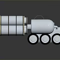 Utility Vehicle with Multiple Cylindrical Tanks Cab and Wheels Structure 3d model