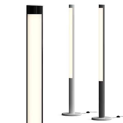 Modern Slim Floor Lamp With White Shade And Soft Illumination 3d model
