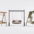 Different Style Outdoor Swings With Wooden Frames Cushioned Seats And Climbing Plants