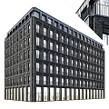 Modern Mid Rise Brick Residential Building With Uniform Windows And Dark Exterior Design
