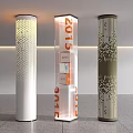 Illuminated White Orange Dark Columns With Perforated Dot Patterns Year Numbers And Data