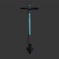 Modern Electric Scooter With Turquoise Handlebar Gray Deck And Black Wheels