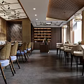 Elegant Reception Desk Area With Wooden Paneling Shelves Decor Pepsi Fridge And Seating