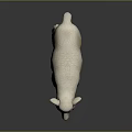 White Lamb Model Standing On Dark Background With Shiny Surface And Realistic Texture
