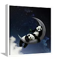 Whimsical Animal Paintings Featuring Whales Polar Bear Icebergs Starry Sky and Text Elements
