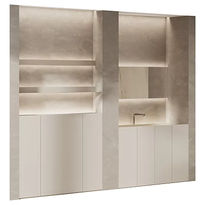 Modern Bathroom Interior With Wash Basin Towel Racks And Storage Shelves For Daily Use 3d model