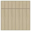 Simple Modern Light Wood Wardrobe With Multiple Doors And Storage Drawers 3d model