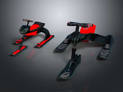 Sturdy Red Black Kids Playground Equipment With Pedals Handlebars And Frames 3d model
