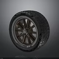 Car Tire With Stylish Alloy Wheel And Deep Tread Pattern Design