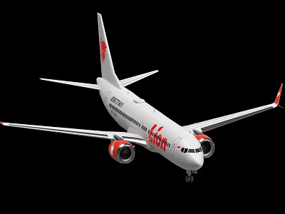 AirAsia Passenger Plane With White Body Red Tail And Red Engines Design 3d model