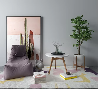 Nordic Lazy Sofa Leisure Chair Hanging Picture 3d model