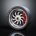 Firestone Performance Wheel with Silver Spokes Red Brake Calipers and Yellow Center Logo