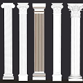 European Roman Column Gypsum Column Decorative Column 3d model