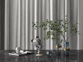 Modern jewelry glass bottle green plant ornaments 3d model