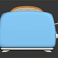 Blue Toaster Electronic Kitchen Appliance With Toasted Bread Slices Inside