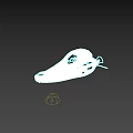 White Reptile Skull Model Featuring Purple Internal Structure On Gray Background