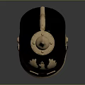 Antique Black Helmet With Gold Spiked Top And Eagle Emblem Design