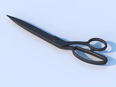 Black Scissors with Sharp Blades and Ergonomic Handles for Home Use 3d model