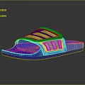 Blue Sports Slides With White Stripes And Comfortable Sole For Casual Wear