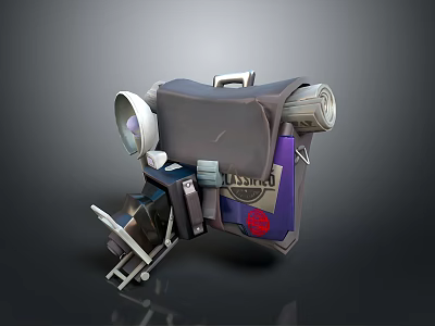 Multifunctional Portable Storage Tool Kit With Roll Up Design And Metal Components For Daily Use 3d model