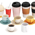 Colorful Tea Set with Lidded Cups Saucers Mugs and Assorted Styles