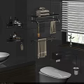 Sleek Modern Bathroom Accessories With Wall Shelves Towel Racks And Toilet Paper Holder