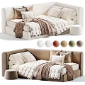 Cozy Modern Upholstered Kids Bed With Delicate Ruffle Bedding And Multiple Optional Colors
