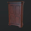 Elegant Dark Brown Wooden Wardrobe With Double Door And Detailed Design