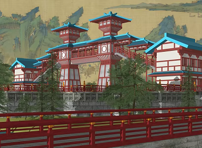 Qin Han Quelou Chenglou Ancient Building 3d model