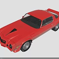 Vintage Red Two Door Sports Car With Streamlined Design And Black Wheels