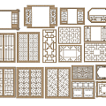 New Chinese-style openwork window grilles 3d model