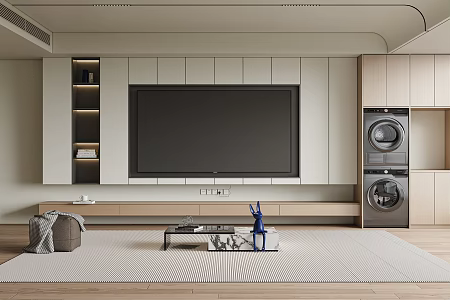 TV background wall TV washing machine accessories 3d model