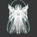 Mythical Reptilian Creature With Armored Wings Flowing Cloak And Sharp Scales Design