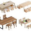 Wooden Kids Study Tables And Chairs Sets With Various Designs And Stools For Playroom
