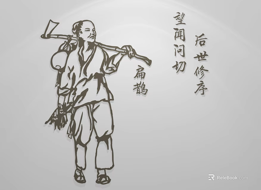 Traditional Chinese Man Practicing Medicine with Herbal Tools and Diagnostic Methods 3d model 