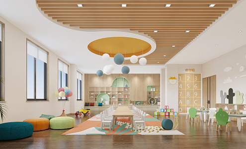 Modern Kindergarten Home for Women and Children 3d model