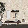 Modern Shoe Changing Stool Shoe Changing Stool Combination 3d model