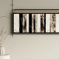 Contemporary Abstract Painting With Neutral Tones Vertical Stripes And Wall Art Decor