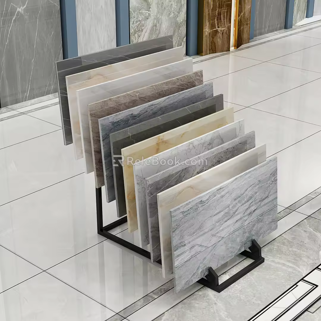 Modern Tile Display Stand 3d model